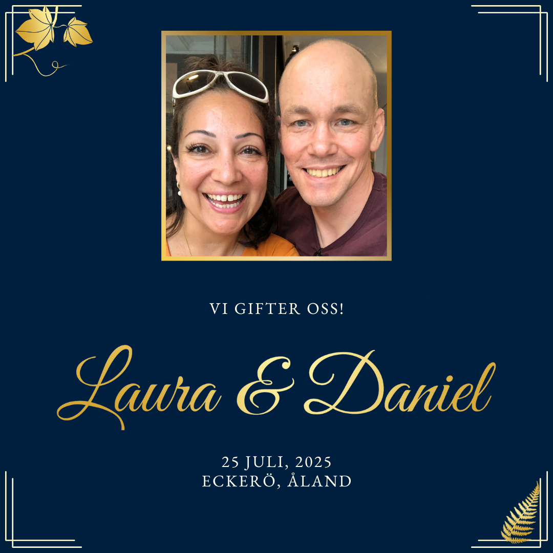 Bröllopsbanner för Laura och Daniel